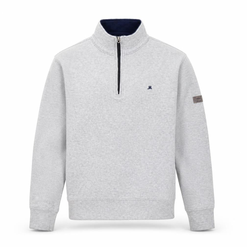 Mineral Clothing Co. Men's Grey 1/4 Zip Mock Neck Cotton Sweatshirt Size M