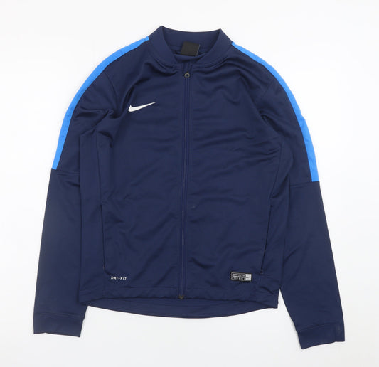 Nike Boys Blue Dri-FIT Track Jacket 12-13 Years Full Zip Activewear