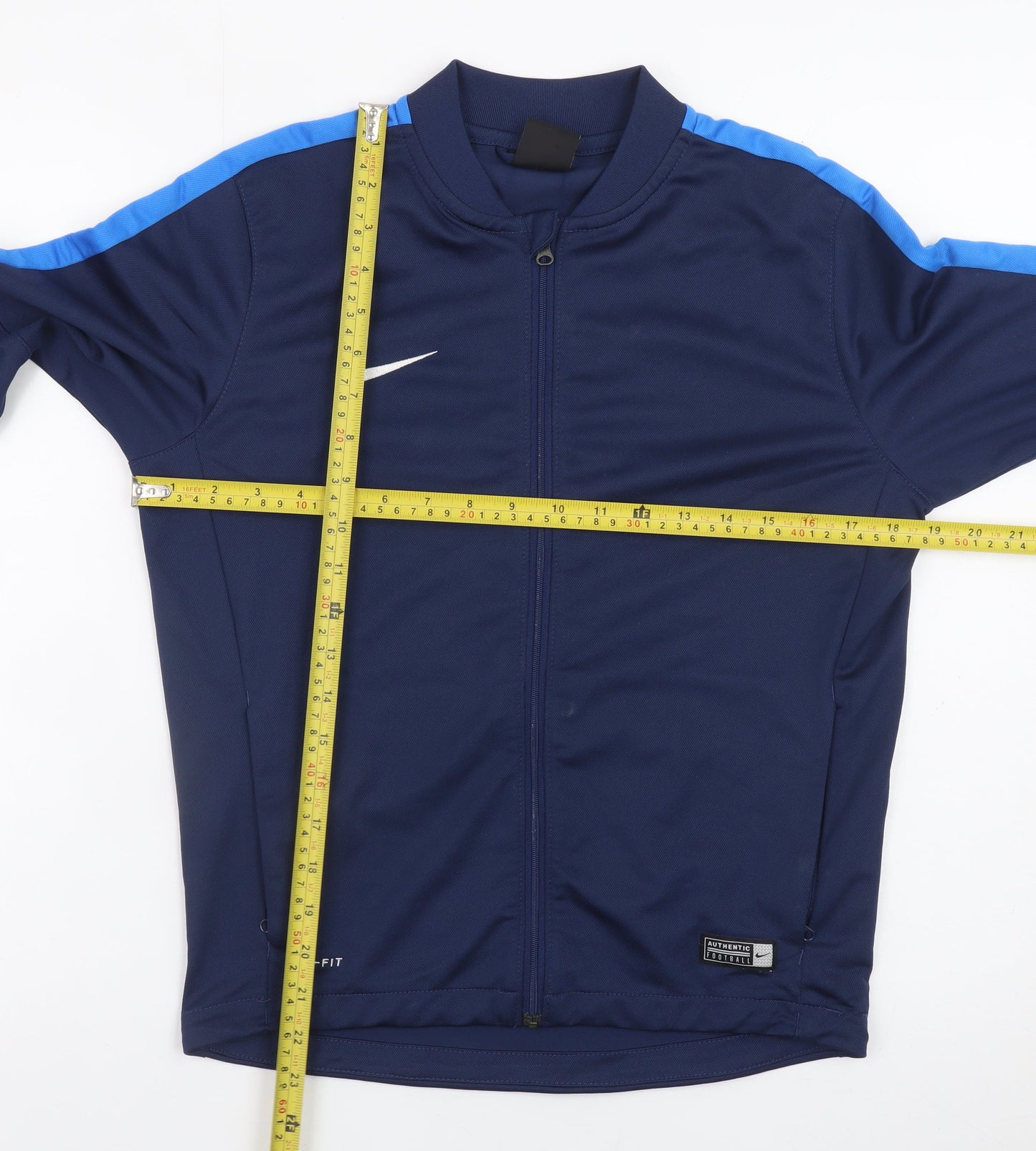 Nike Boys Blue Dri-FIT Track Jacket 12-13 Years Full Zip Activewear