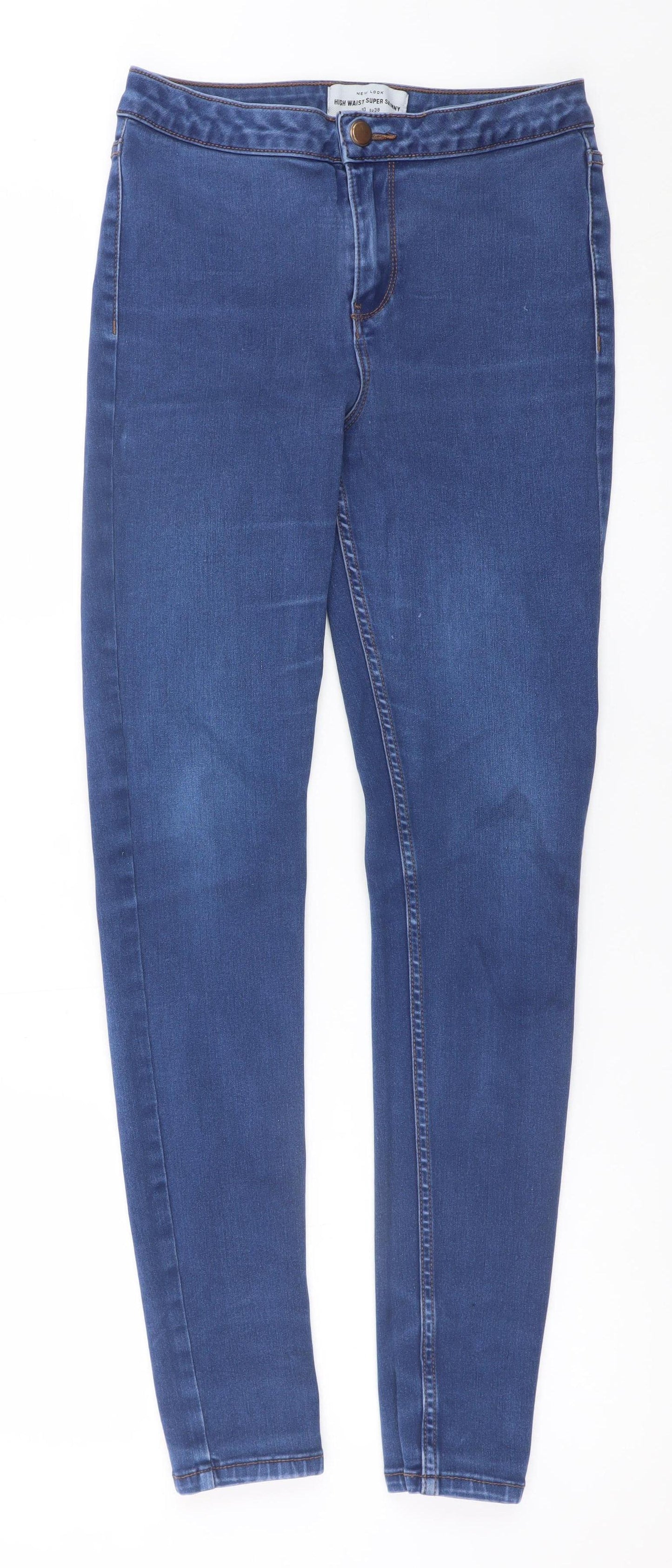 New Look Women's Blue High Waist Super Skinny Jeans Size 10