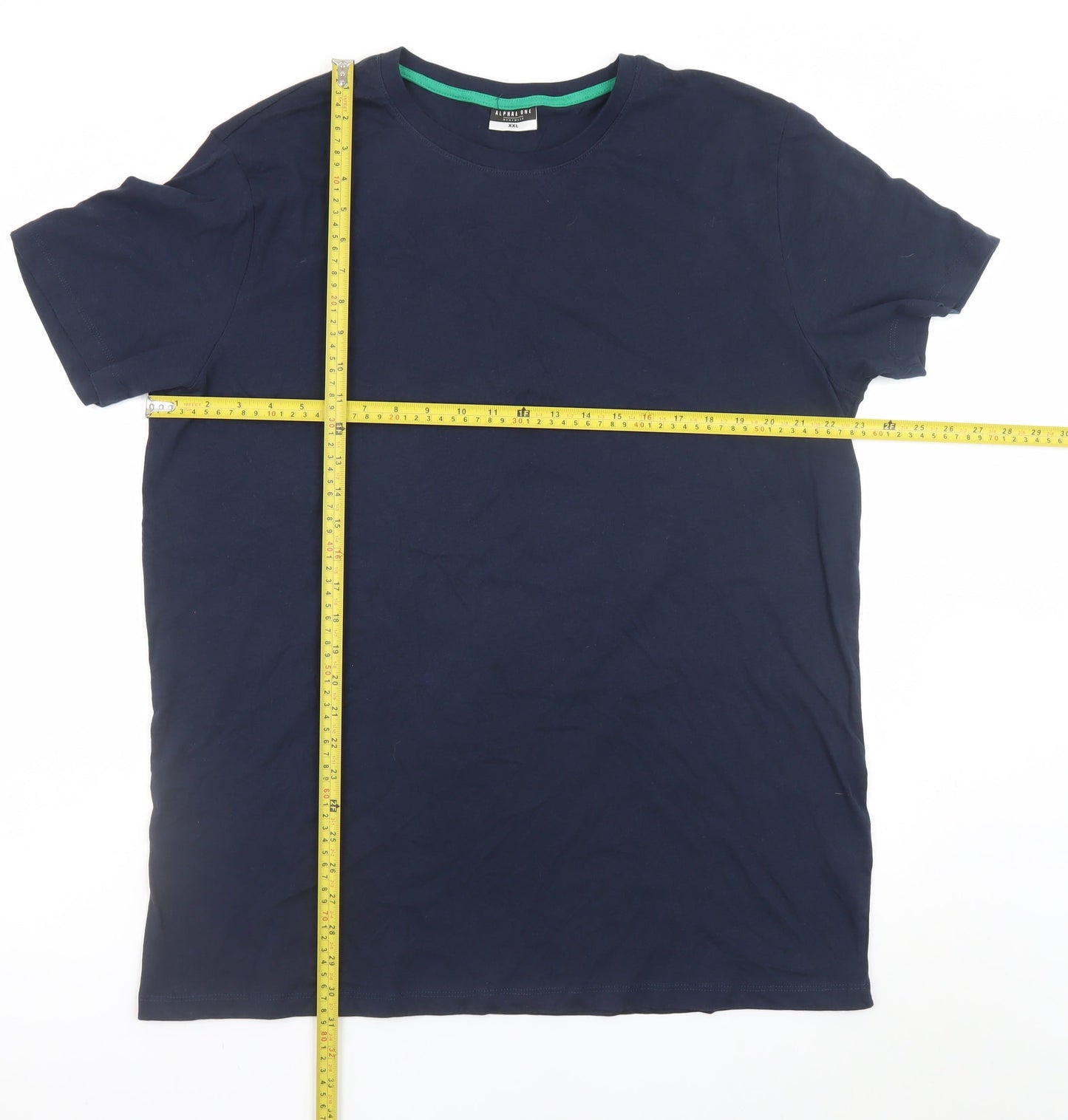 Alphar One Women Navy Blue Basic T-Shirt XXL Cotton Short Sleeve