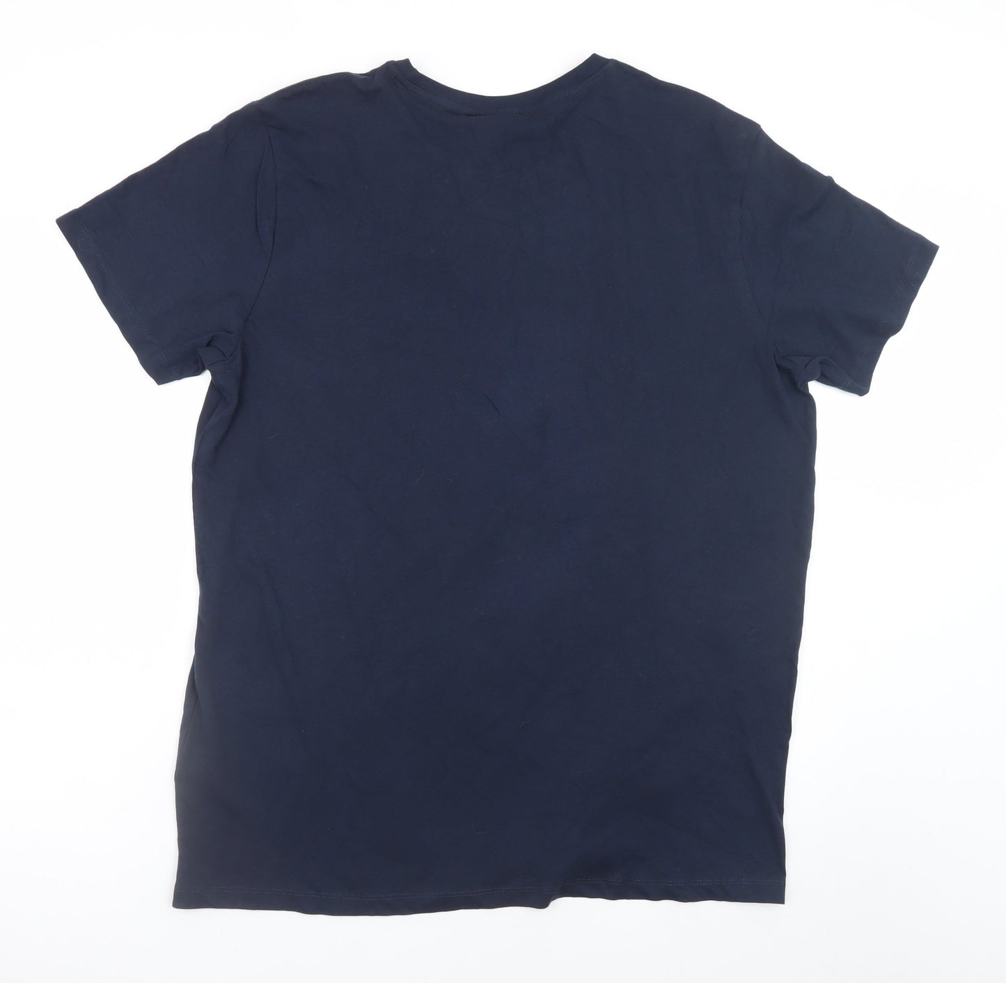 Alphar One Women Navy Blue Basic T-Shirt XXL Cotton Short Sleeve