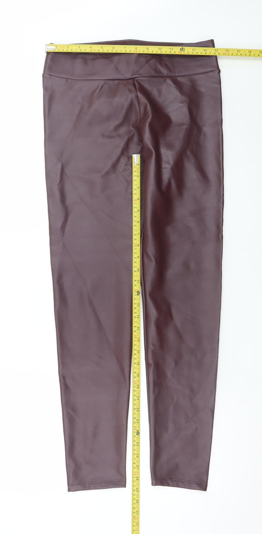 Calzedonia Women's Brown Faux Leather Leggings Size L