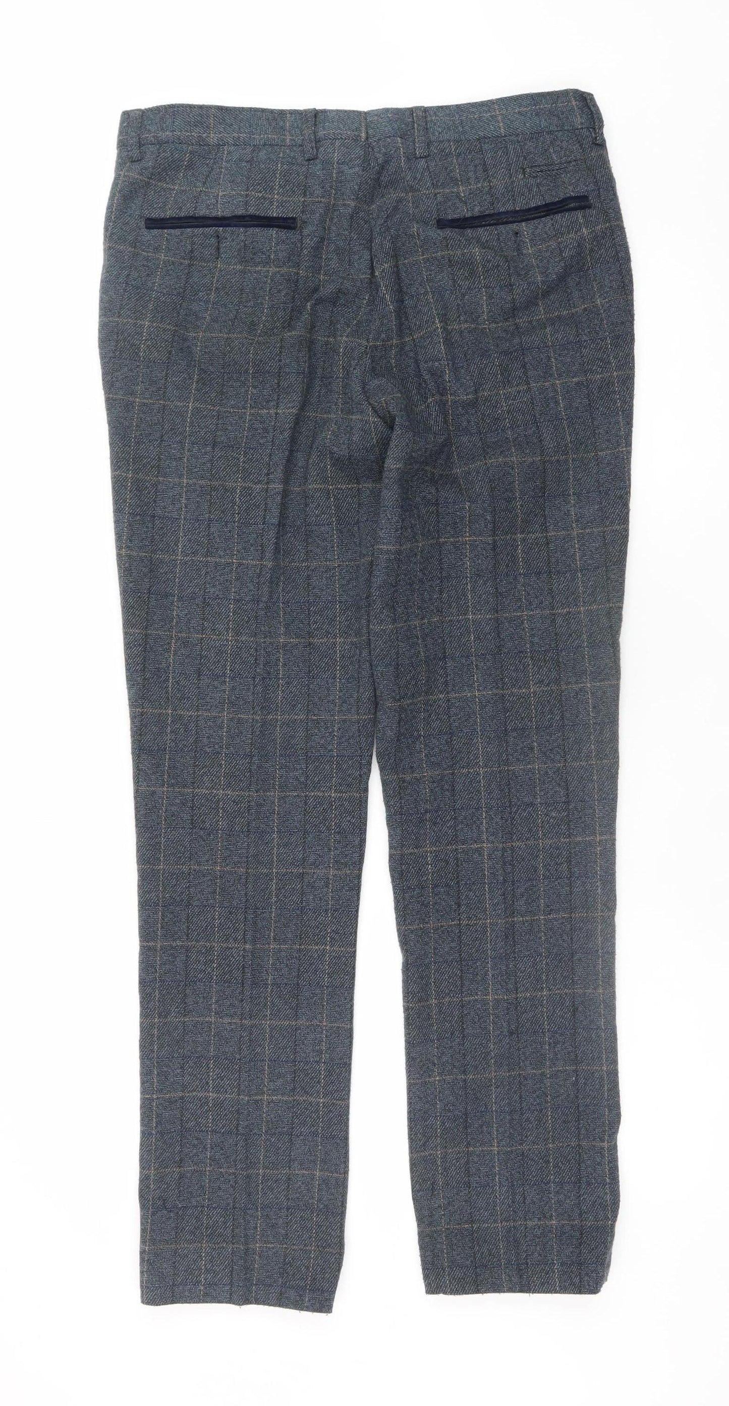 Marc Darcy Men's Blue Check Dress Pants Size 32 Regular Fit