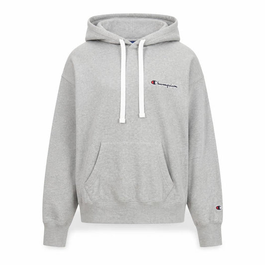 Champion Men's Grey Pullover Hoodie Small Logo Fleece Sweatshirt