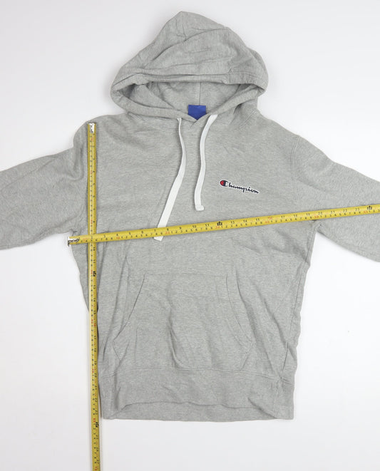 Champion Men's Grey Pullover Hoodie Small Logo Fleece Sweatshirt