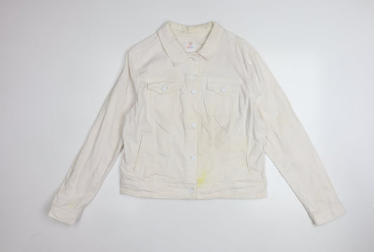LuLaRoe Women’s Ivory Embroidered Unicorn Button Jacket XL