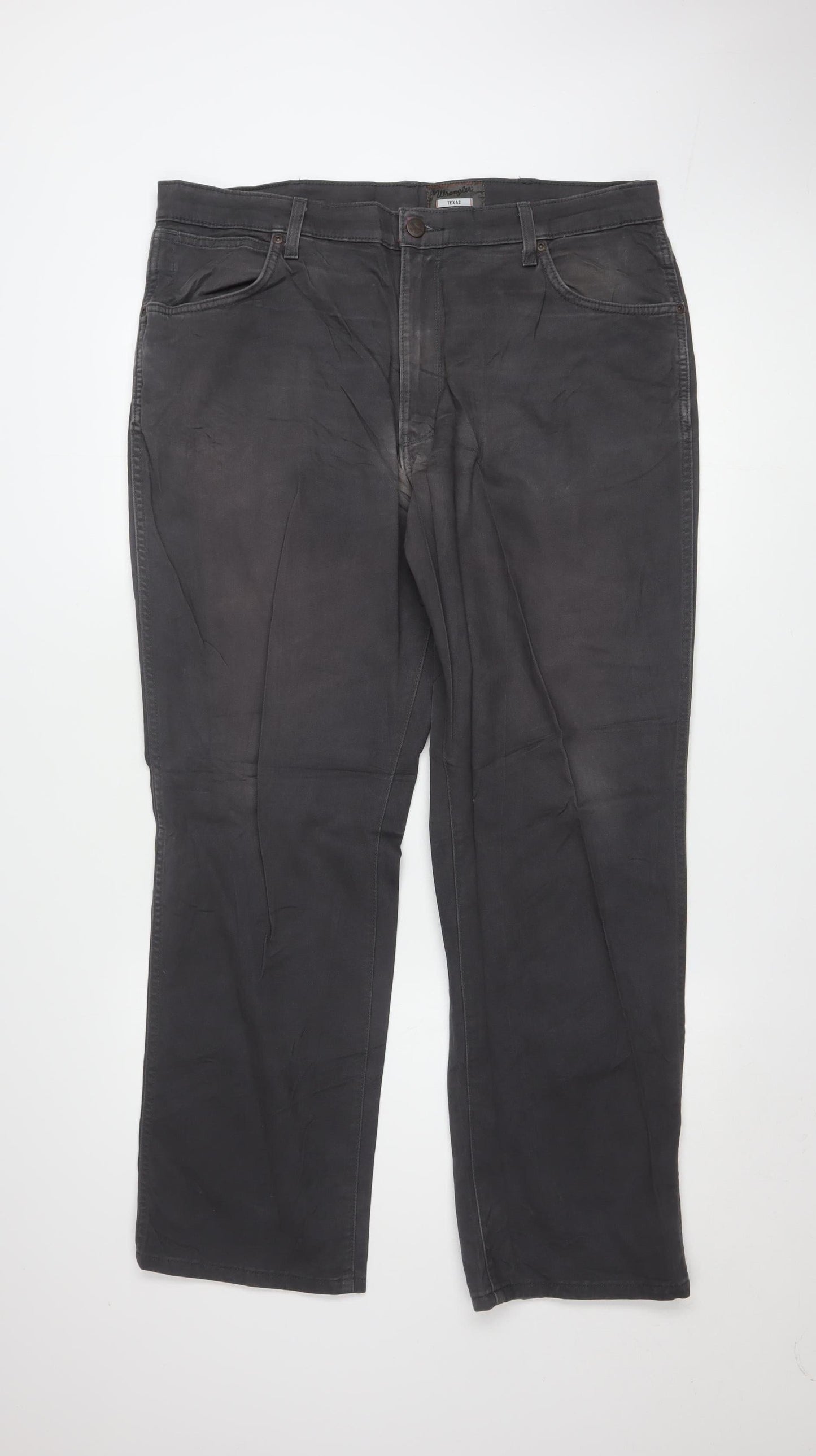 Wrangler Men Grey Texas Stretch Chino Trousers W38 L30 Regular Fit