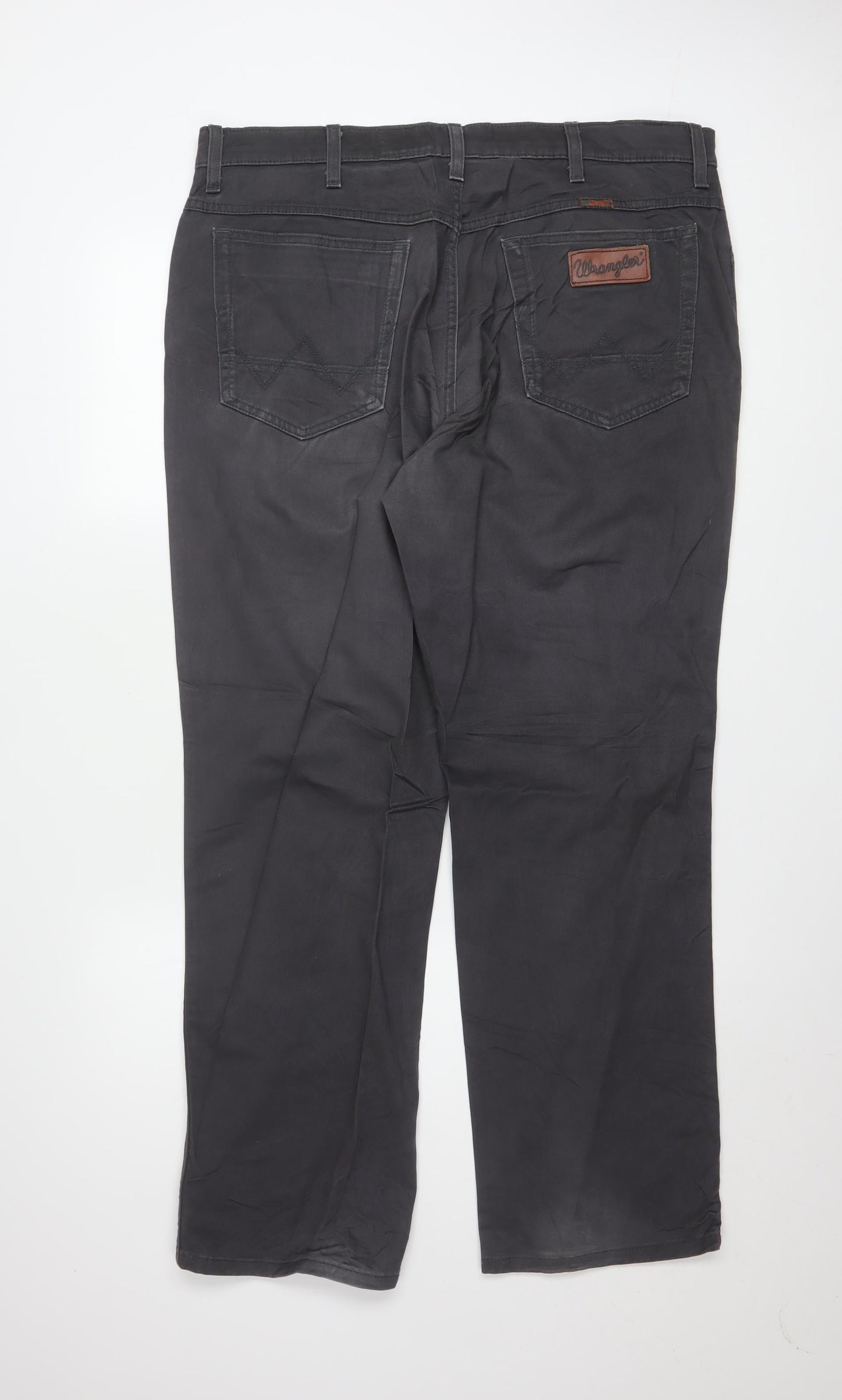 Wrangler Men Grey Texas Stretch Chino Trousers W38 L30 Regular Fit