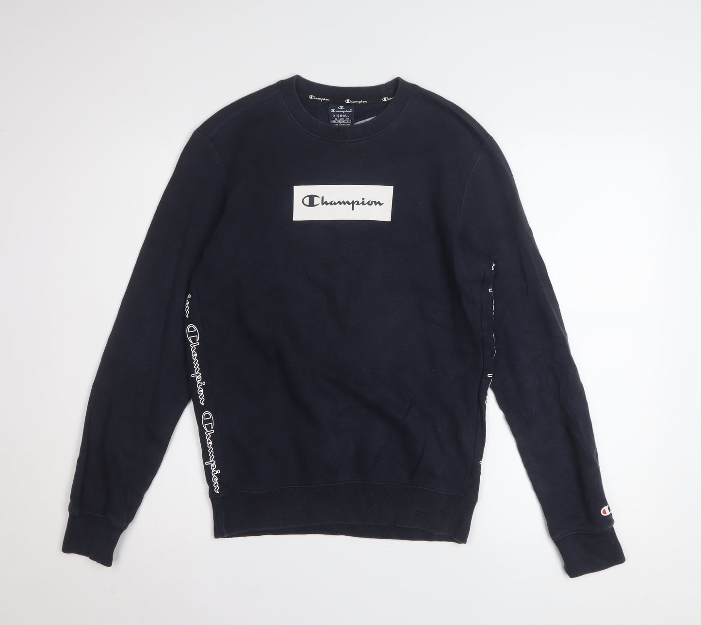 Champion Men's Blue XS Pullover Sweatshirt Crew Neck Logo Sportswear