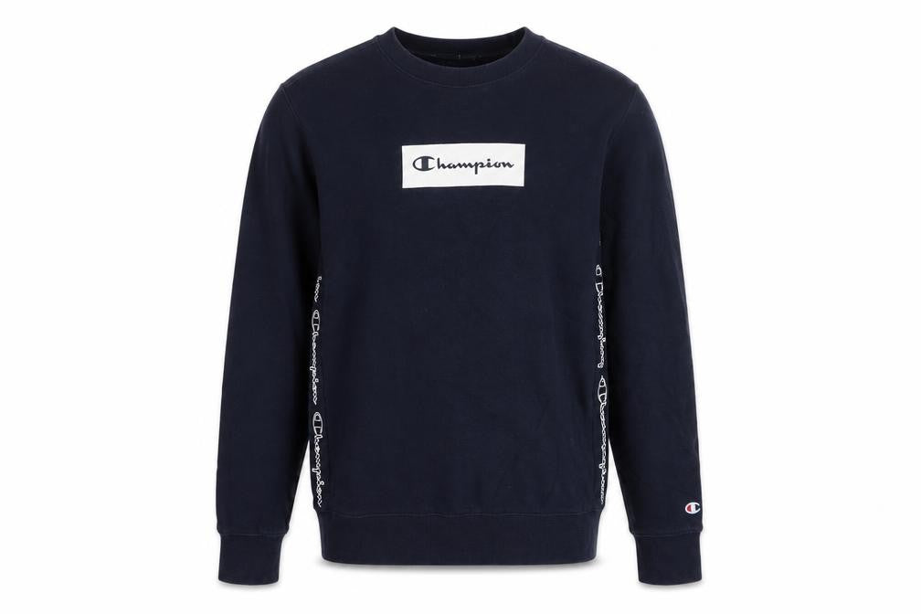 Champion Men's Blue XS Pullover Sweatshirt Crew Neck Logo Sportswear
