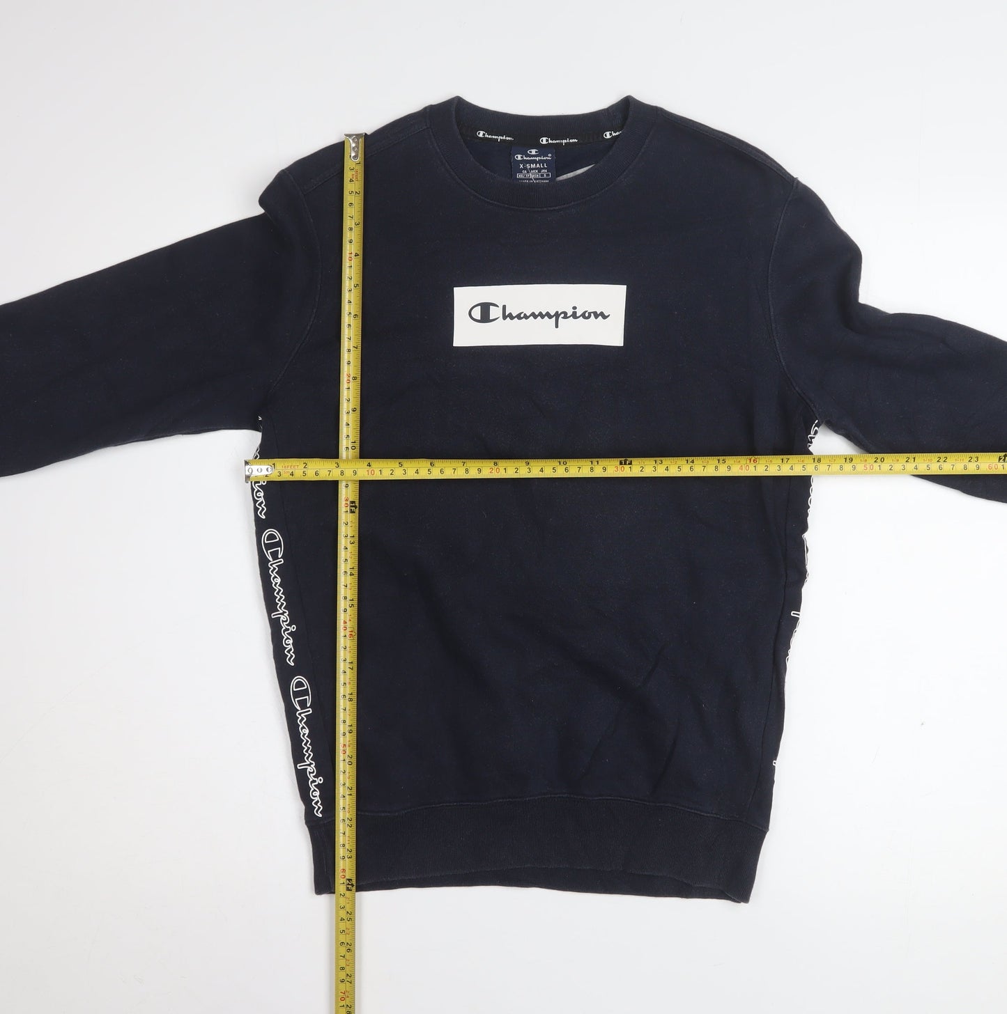 Champion Men's Blue XS Pullover Sweatshirt Crew Neck Logo Sportswear