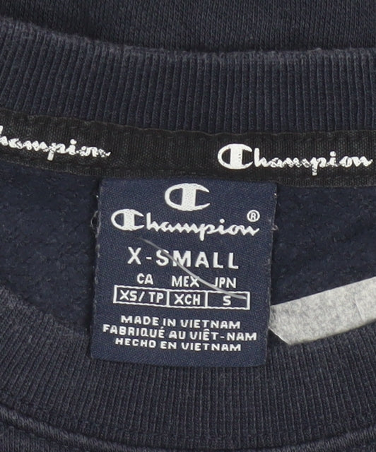 Champion Men's Blue XS Pullover Sweatshirt Crew Neck Logo Sportswear