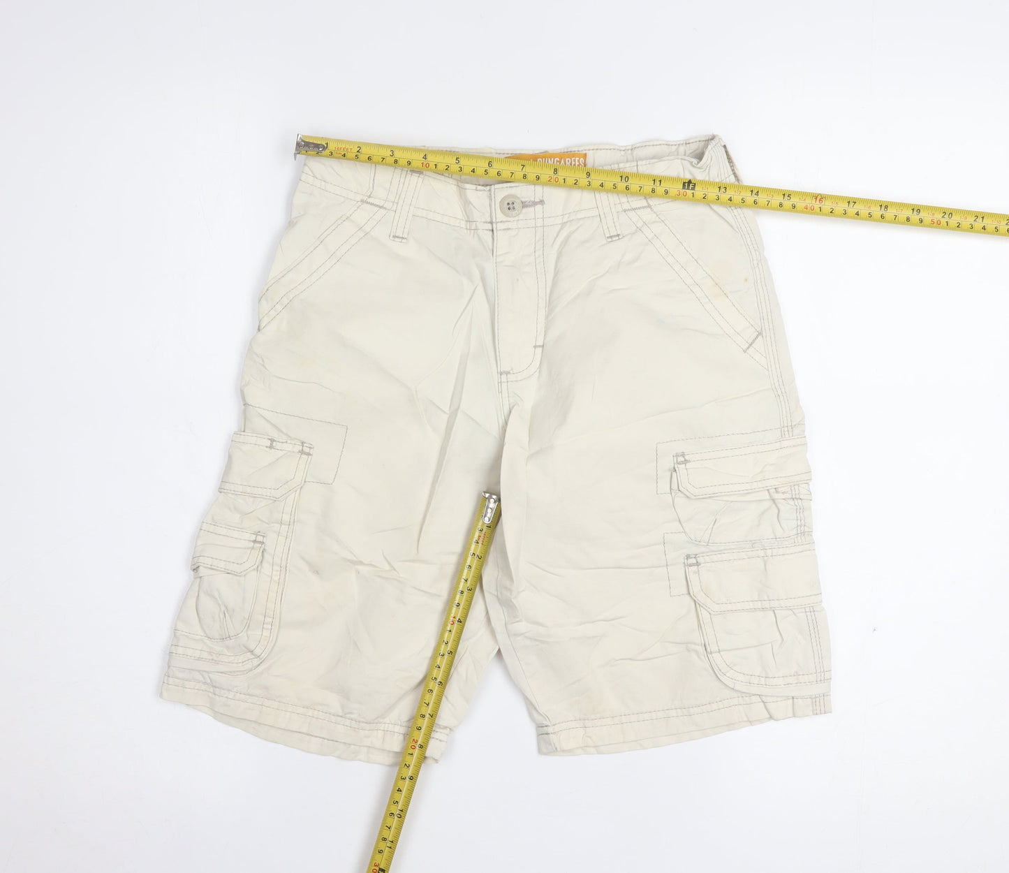 Lee Dungarees Womens Beige Cargo Shorts Size 12R 100% Cotton
