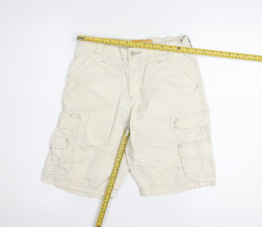 Lee Dungarees Womens Beige Cargo Shorts Size 12R 100% Cotton
