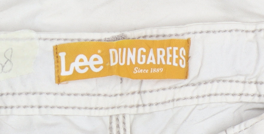 Lee Dungarees Womens Beige Cargo Shorts Size 12R 100% Cotton