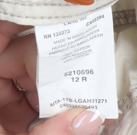 Lee Dungarees Womens Beige Cargo Shorts Size 12R 100% Cotton