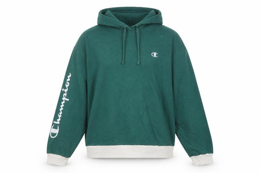 Champion Women Green Pullover Hoodie XL Cotton Blend Logo Sweatshirt