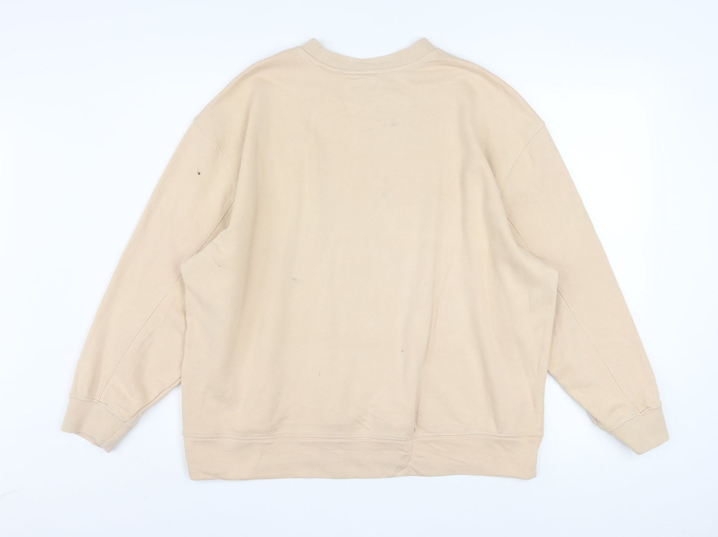 Adidas Womens Beige Crew Neck Sweatshirt Size 12 Cotton Blend Casual