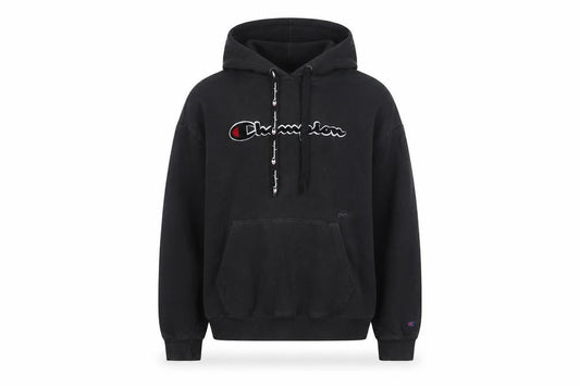 Champion Men's Black Pullover Hoodie Small Logo Fleece Sweatshirt