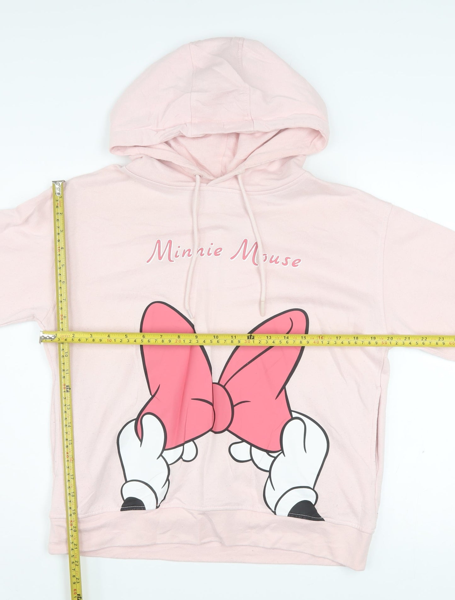 Disney Women Pink Minnie Mouse Pullover Hoodie Size 10/12