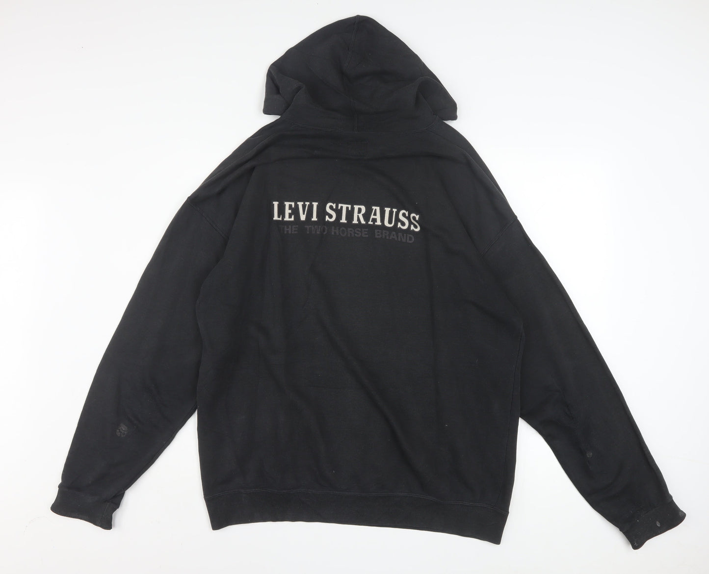 Levi's Men's Black Pullover Hoodie L Logo Fleece Sweatshirt