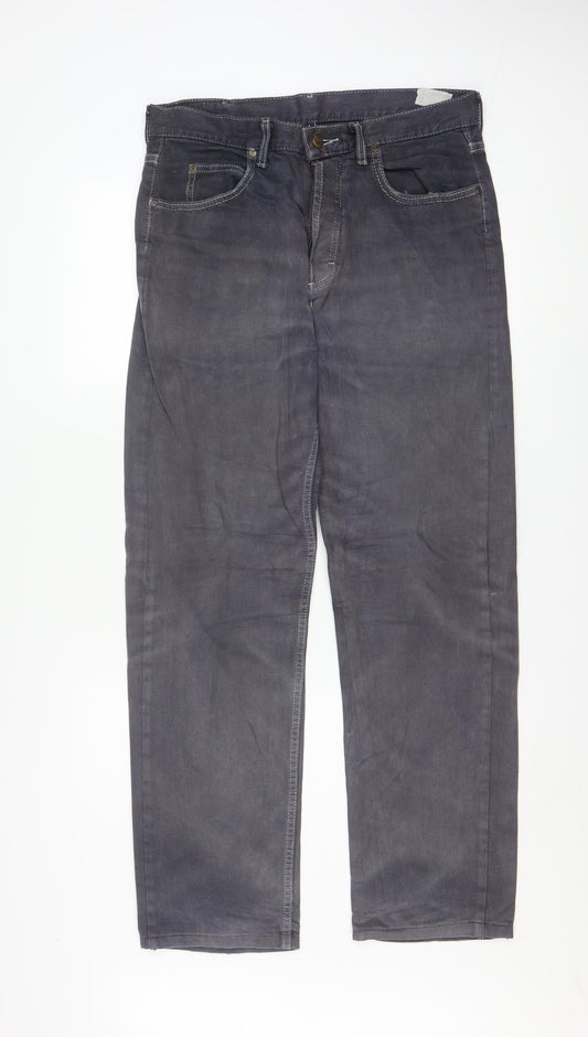 Lee Men's Grey Straight Fit Chicago Jeans Size 32 Regular Denim