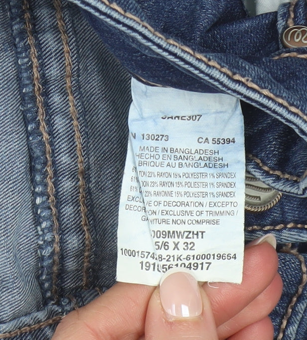 Wrangler Women Blue Bootcut Stretch Denim Jeans Size 6 Regular
