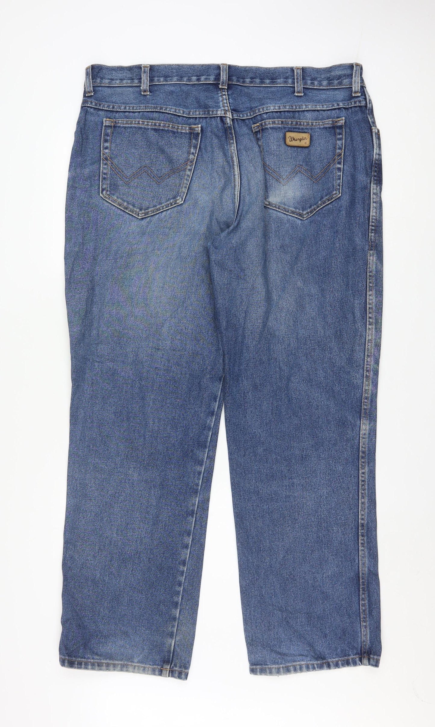 Wrangler Men Blue Straight Regular Fit Denim Jeans W40 L32