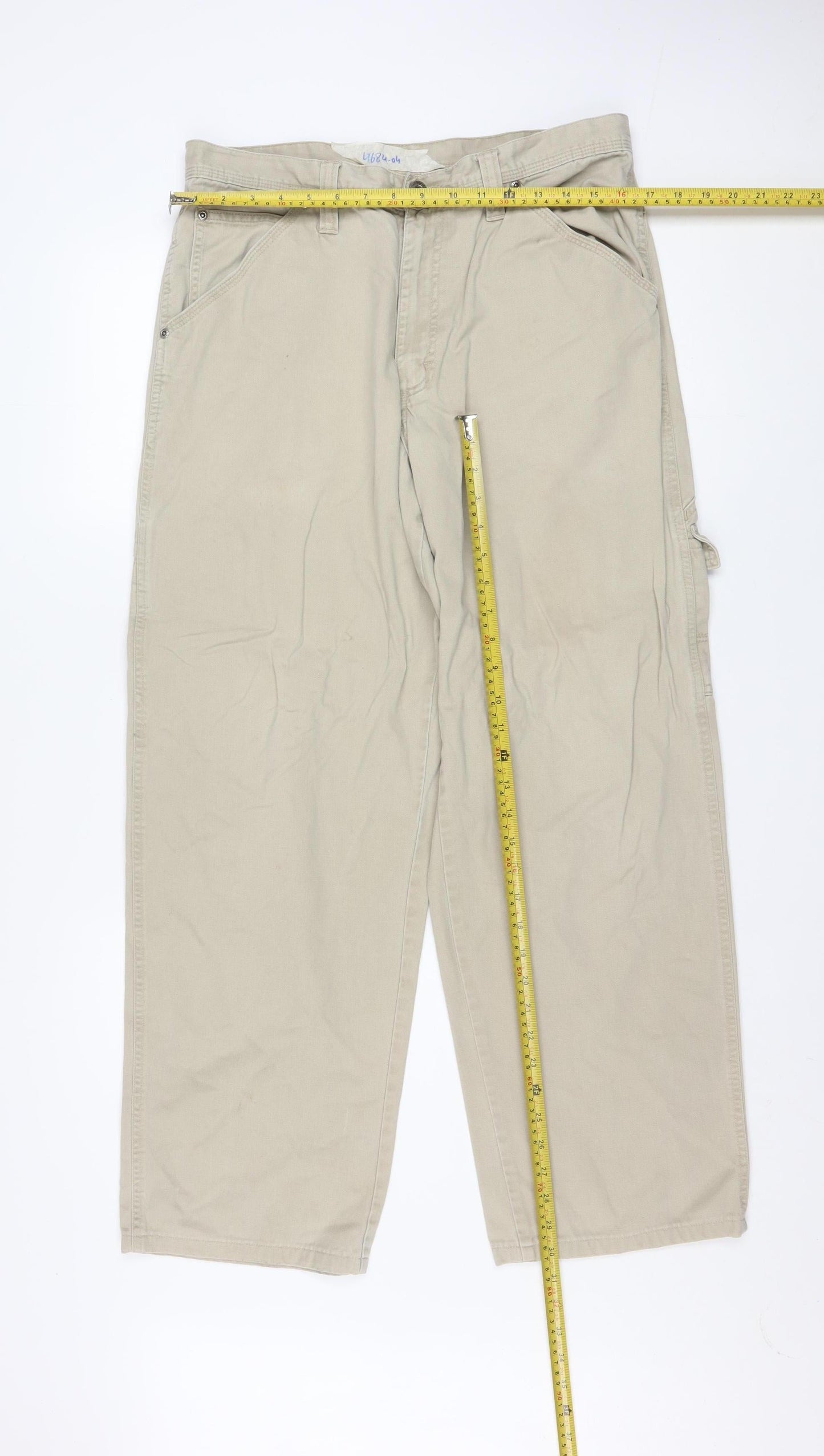 Wrangler Men's Beige Cargo Trousers 32W 34L Cotton Workwear Pants