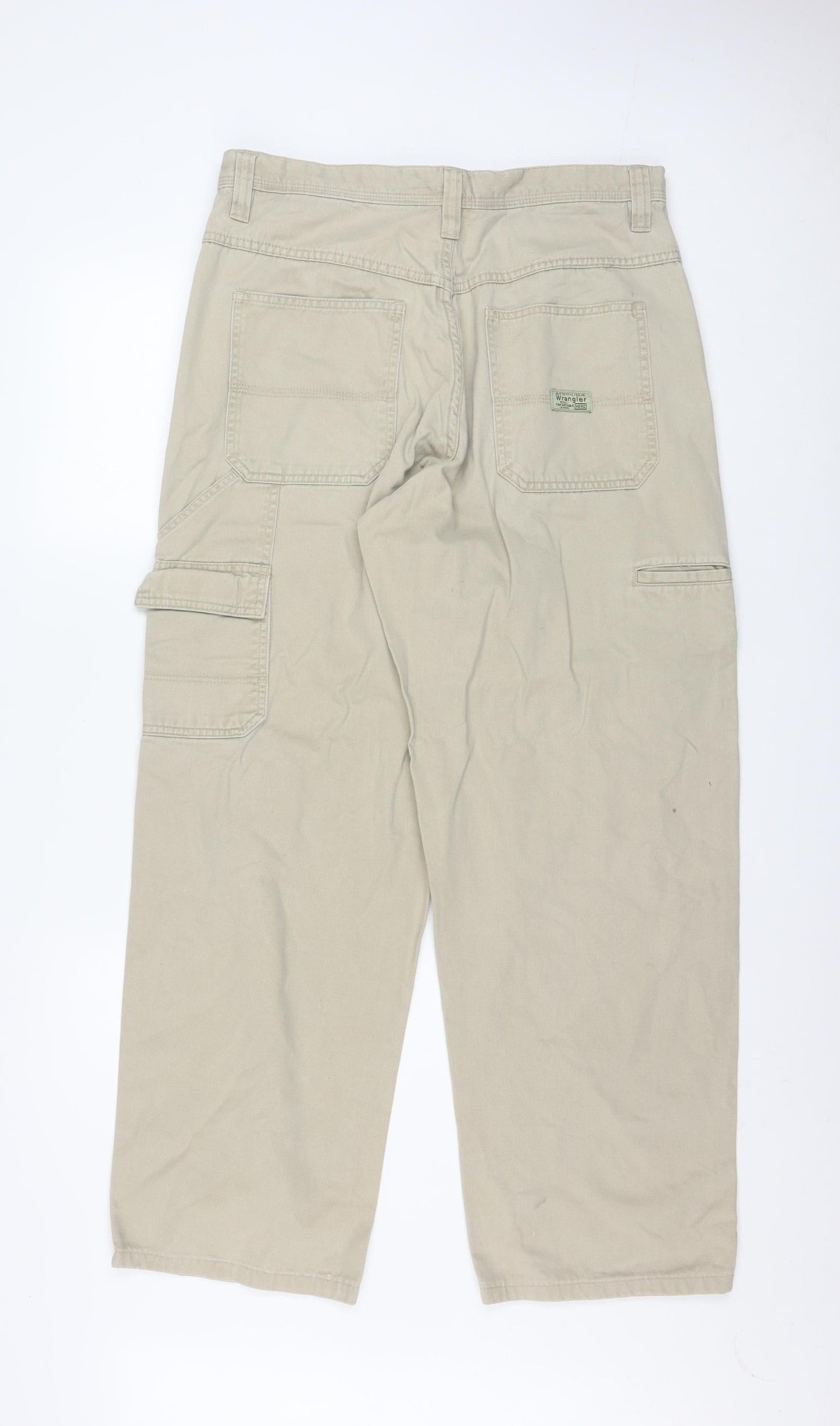 Wrangler Men's Beige Cargo Trousers 32W 34L Cotton Workwear Pants