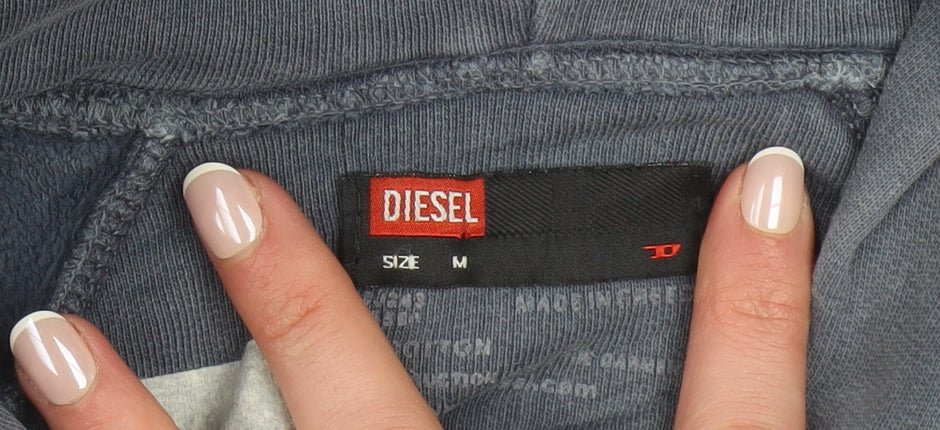 Diesel Men's Blue Full Zip Hoodie Size M Cotton Casual Jacket