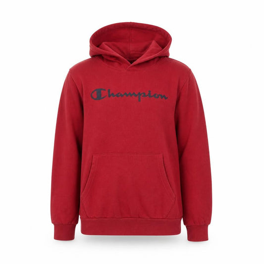 Champion Boys Red Pullover Fleece Hoodie 13-14 Years Logo Print