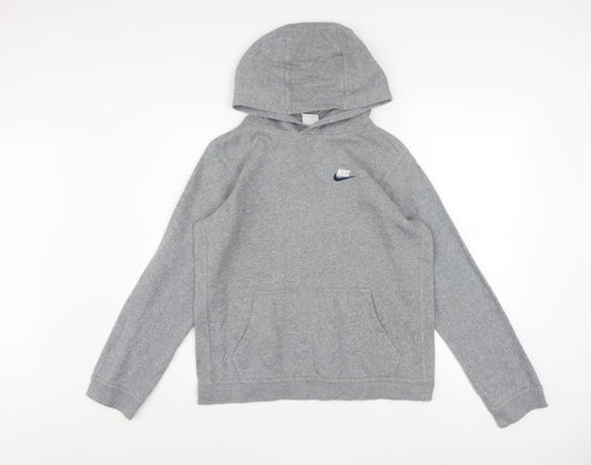 Nike Boys Grey XL Pullover Hoodie Sweatshirt Cotton Blend