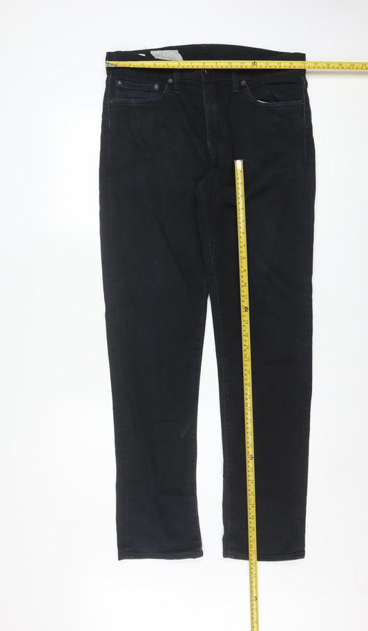 Levi’s Men Black 33x32 Straight Stretch Denim Jeans