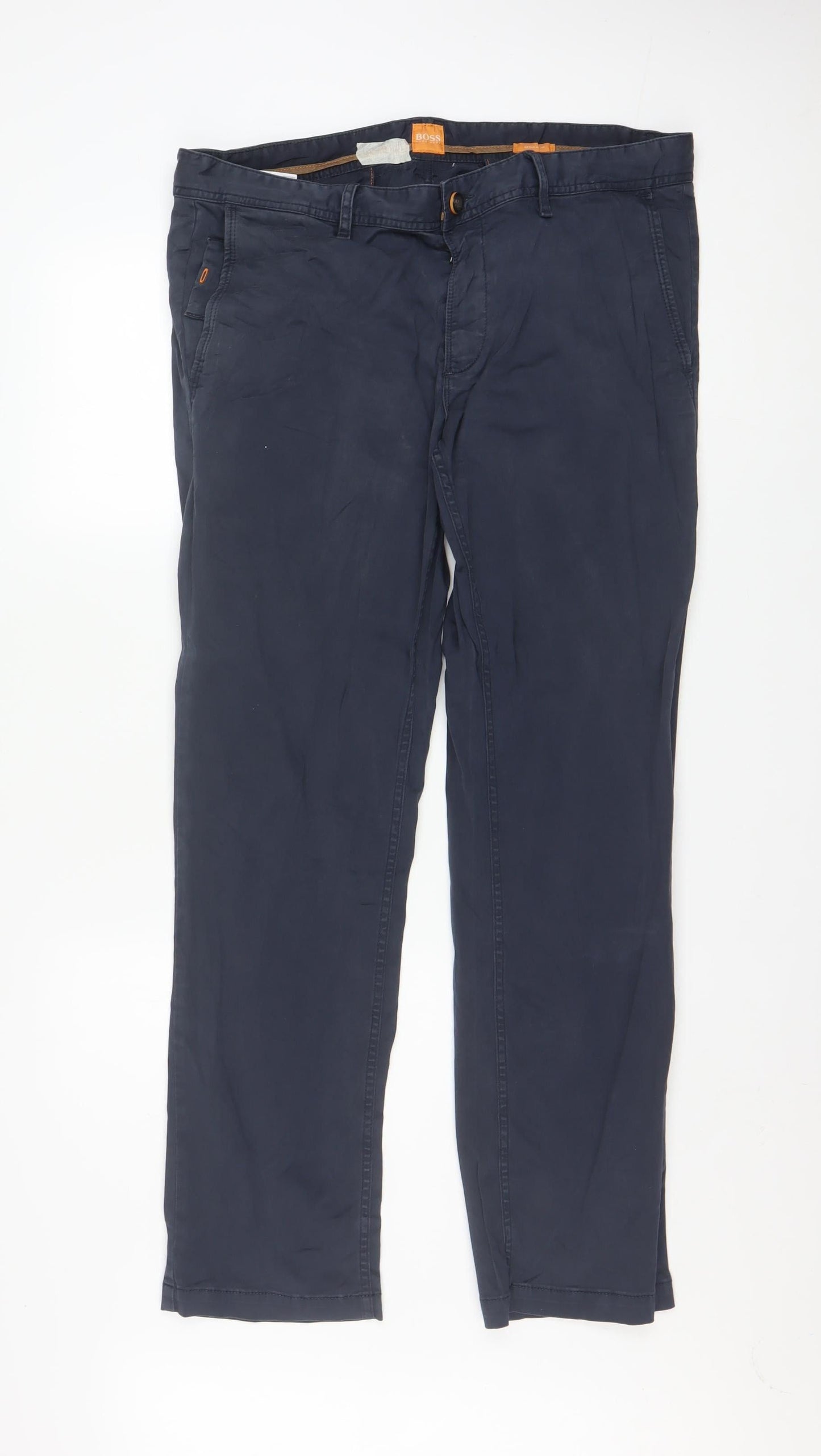 Hugo Boss Men's Blue Chino Trousers Size 36/32 Regular Fit