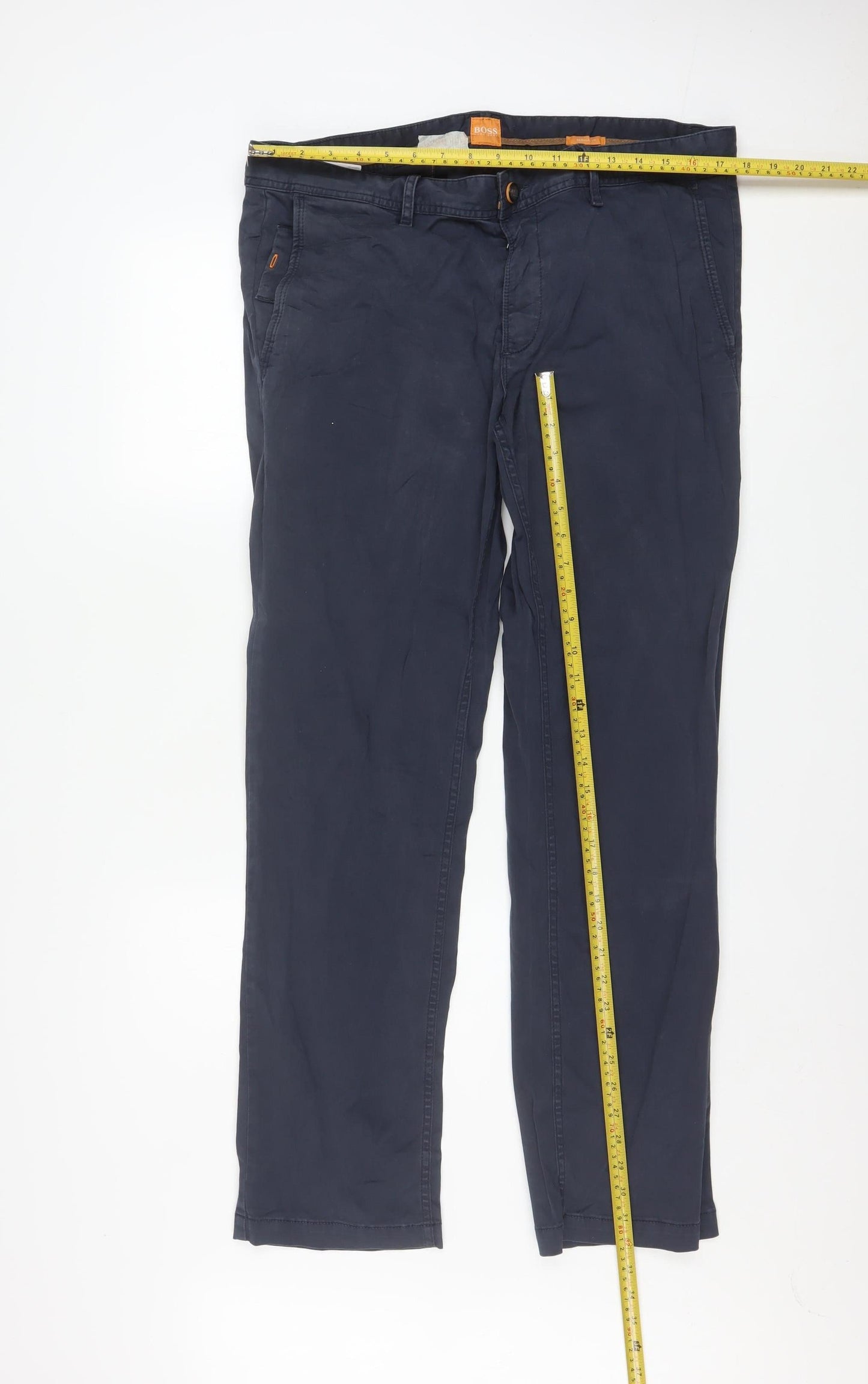 Hugo Boss Men's Blue Chino Trousers Size 36/32 Regular Fit
