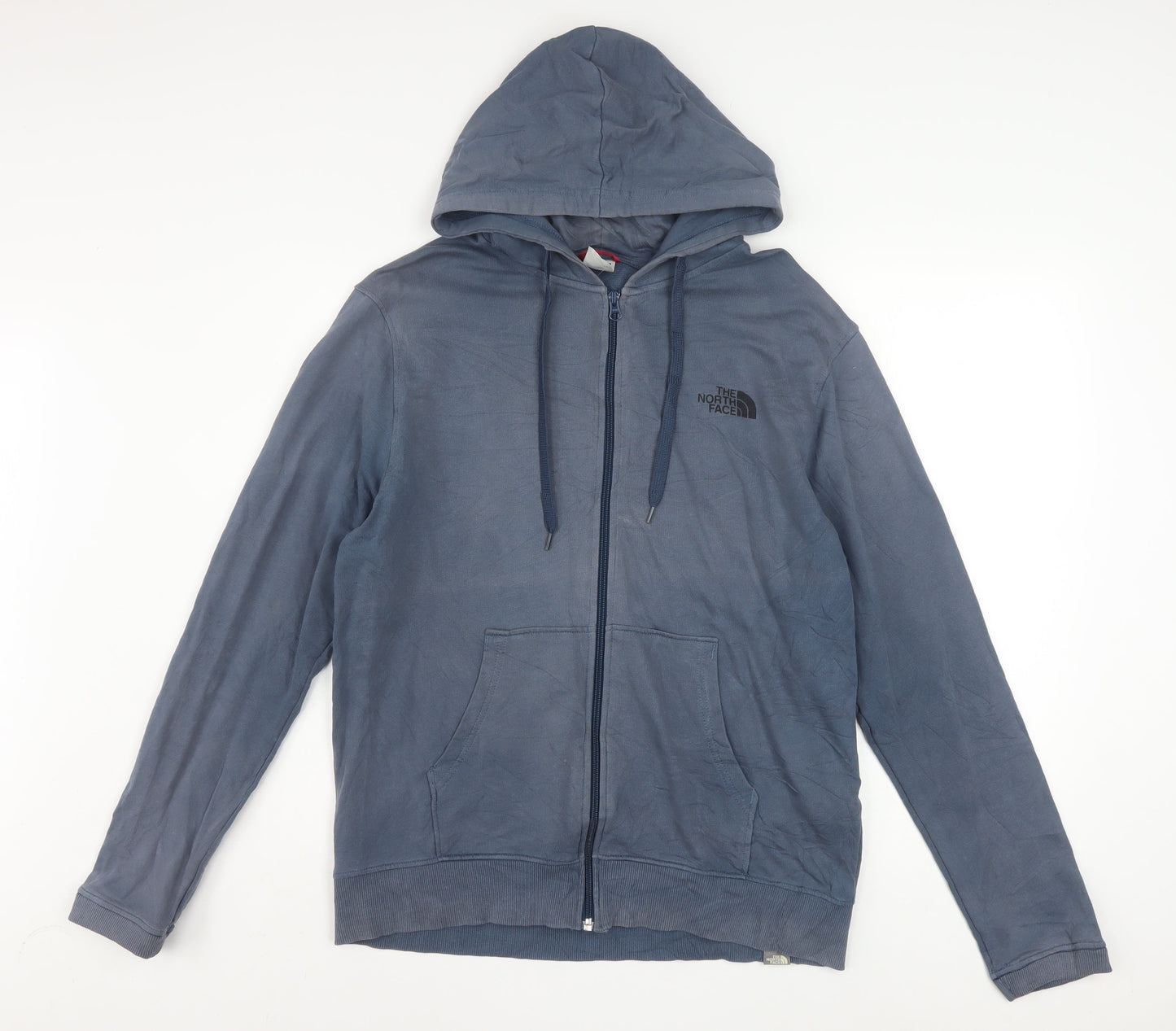 The North Face Men's Blue Full Zip Cotton Hoodie Size M