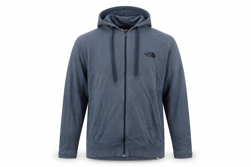 The North Face Men's Blue Full Zip Cotton Hoodie Size M