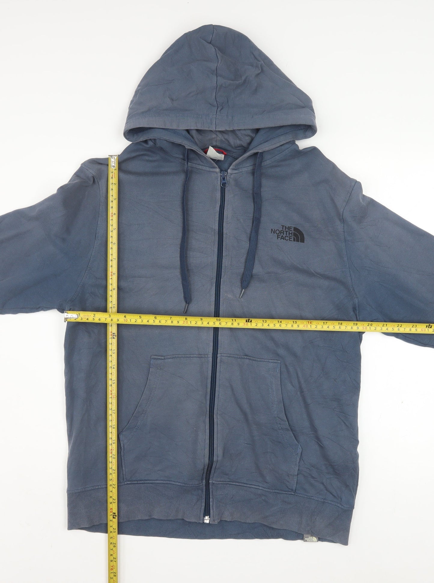 The North Face Men's Blue Full Zip Cotton Hoodie Size M