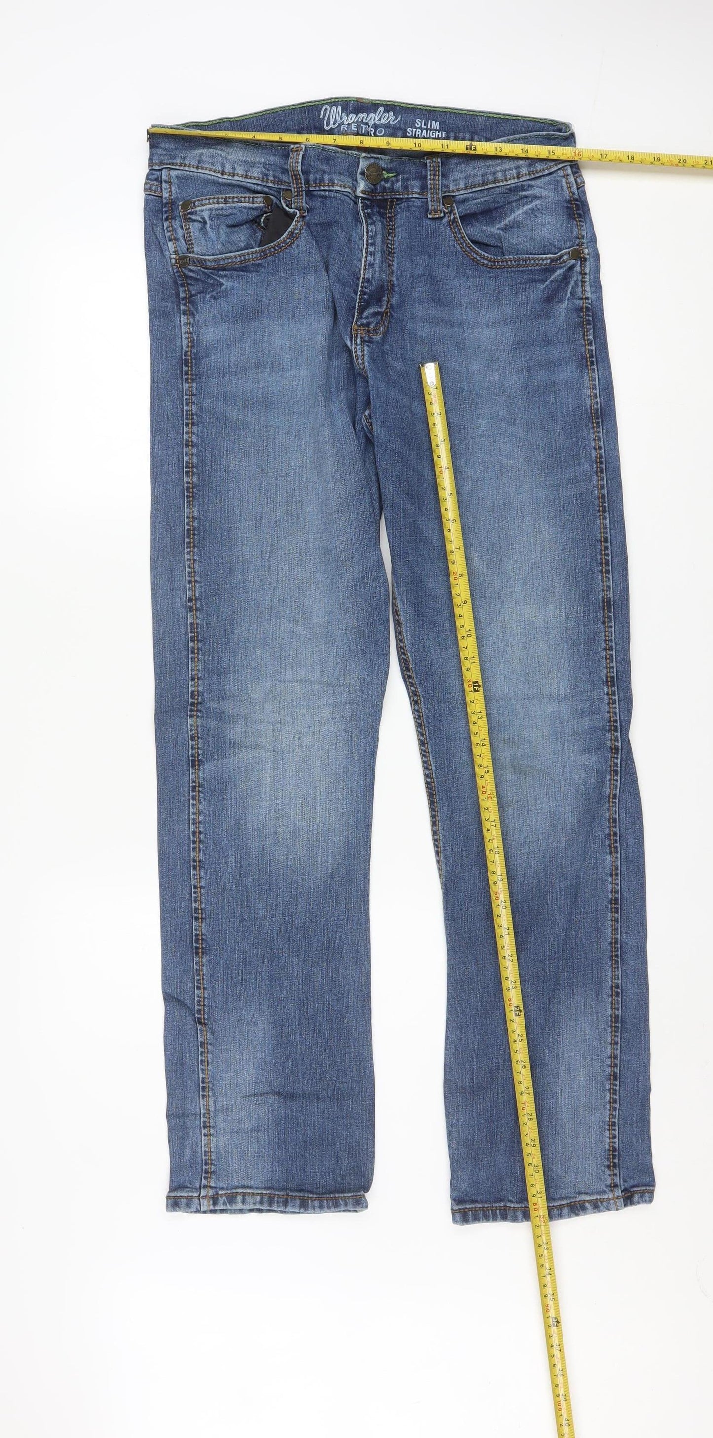 Wrangler Men's Blue Slim Straight Denim Jeans 32x32