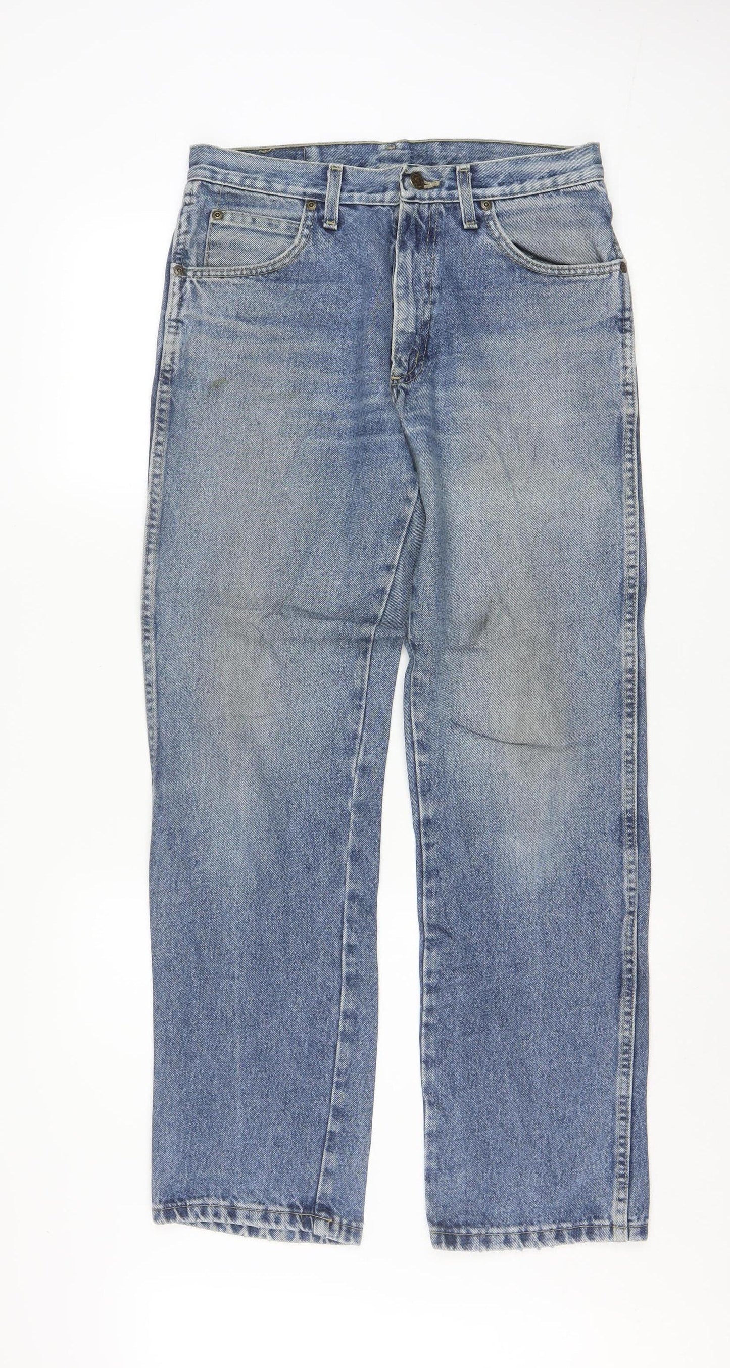 Wrangler Men's Blue Straight Denim Jeans 31W x 32L Classic Regular Fit