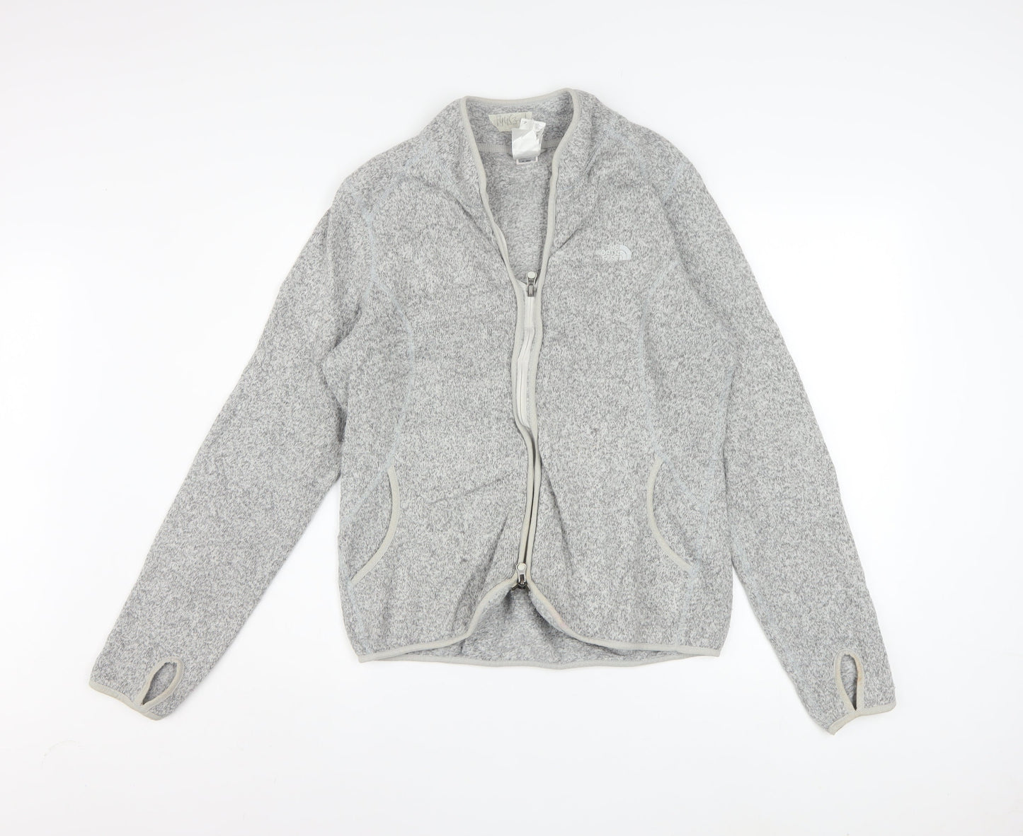 The North Face Women's Grey Fleece Full Zip Active Jacket Size L