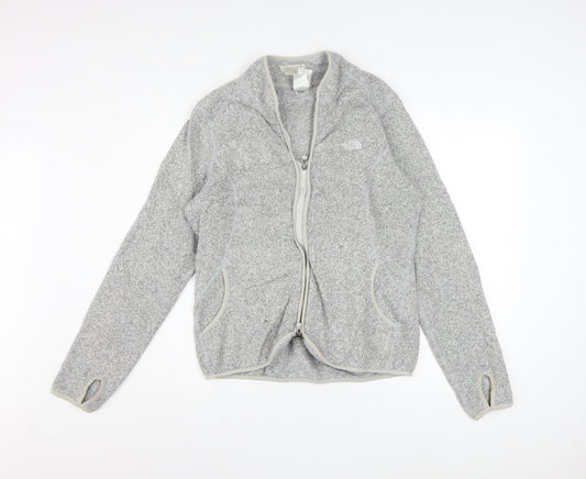 The North Face Women's Grey Fleece Full Zip Active Jacket Size L
