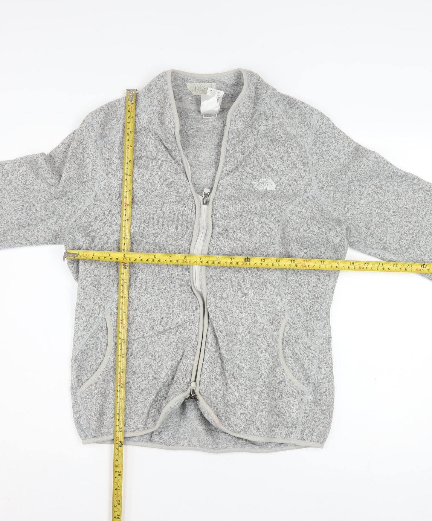 The North Face Women's Grey Fleece Full Zip Active Jacket Size L