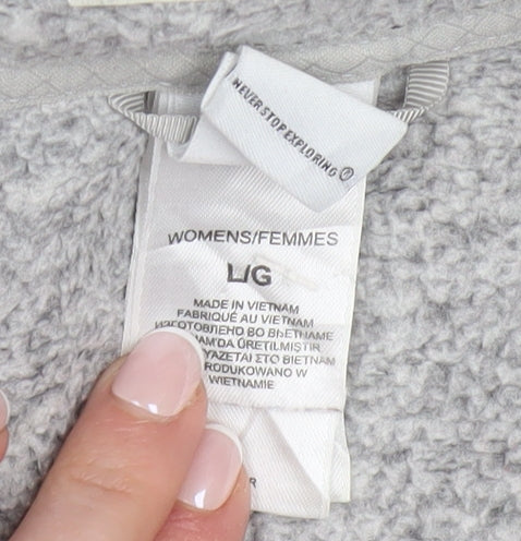 The North Face Women's Grey Fleece Full Zip Active Jacket Size L
