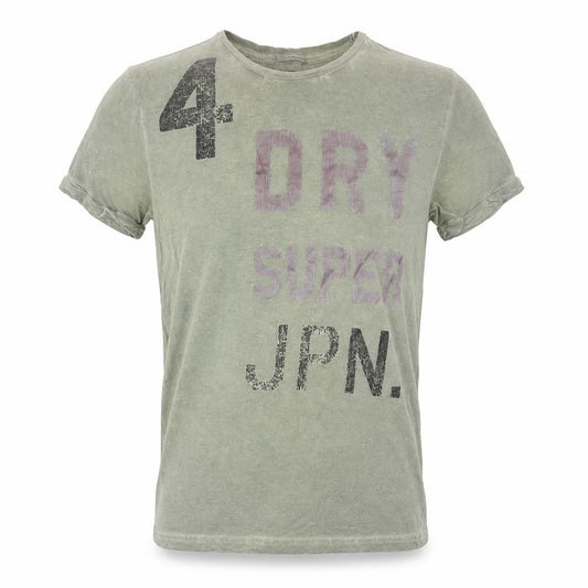 Superdry Men's Green Graphic Print Slim Fit Cotton T-Shirt Medium