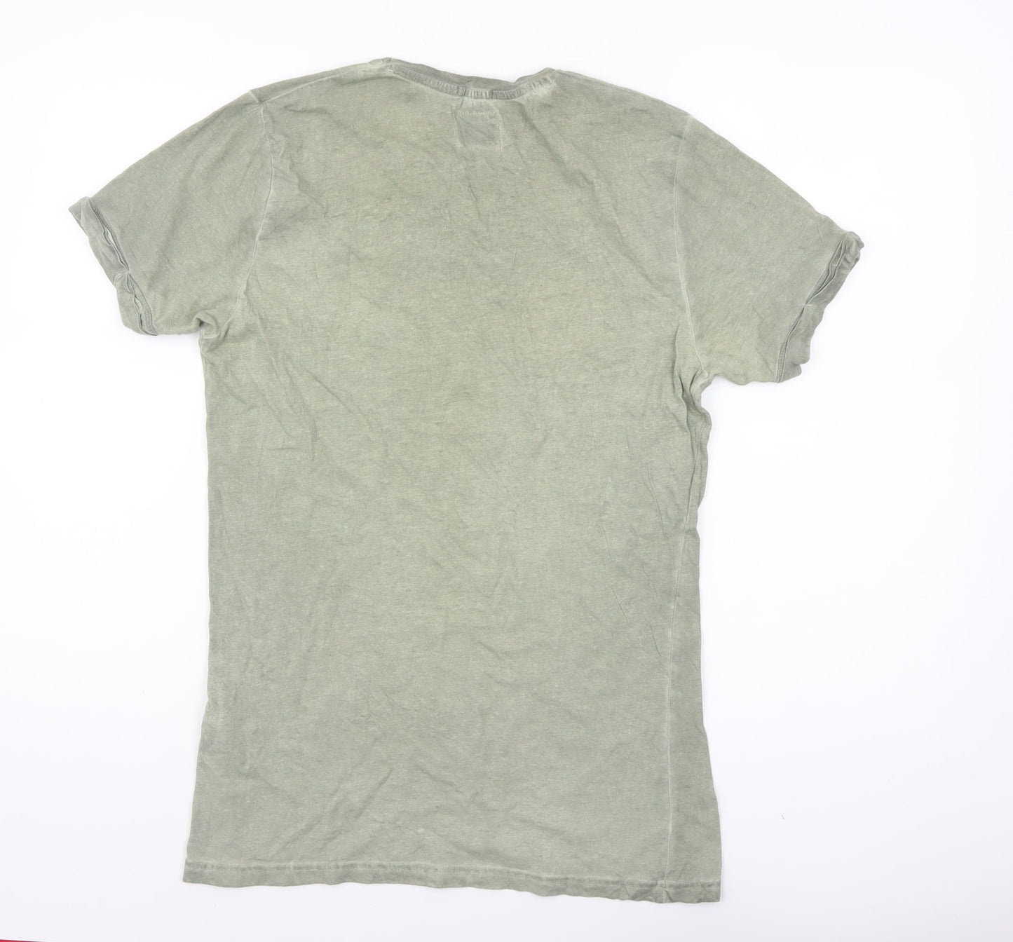Superdry Men's Green Graphic Print Slim Fit Cotton T-Shirt Medium