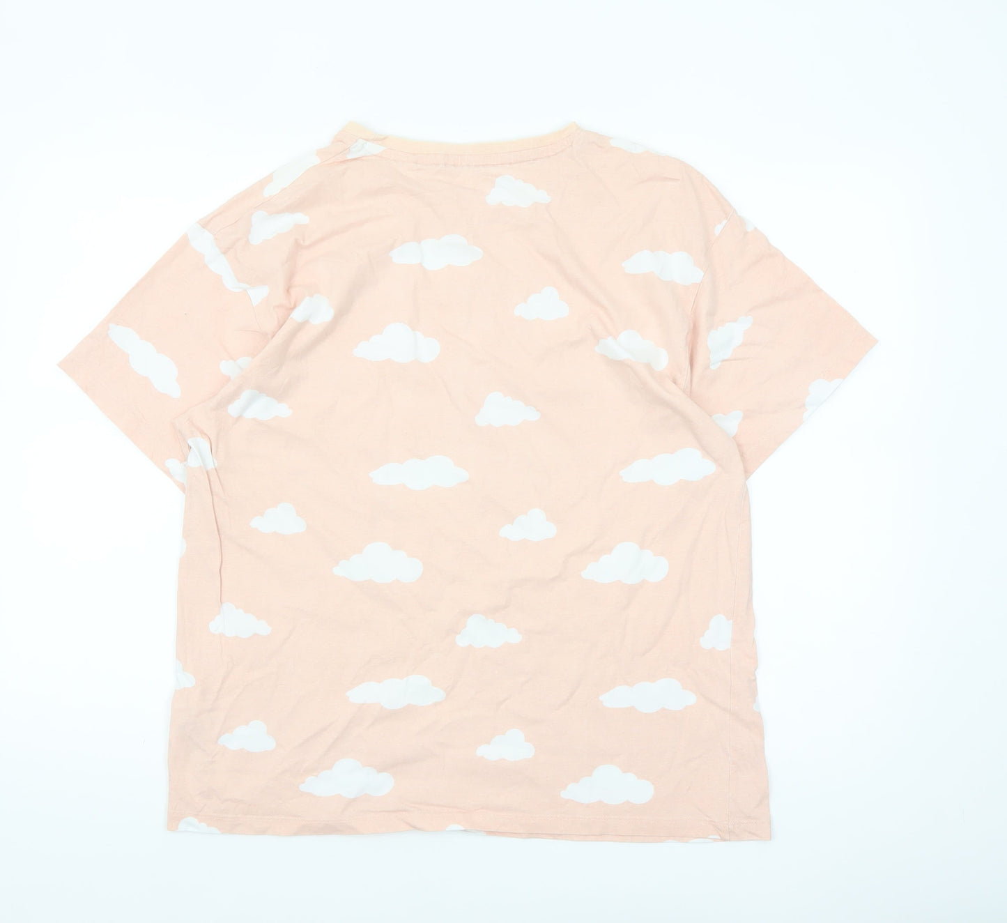 Bench Womens Pink Cloud Print Cotton T-Shirt Size 12