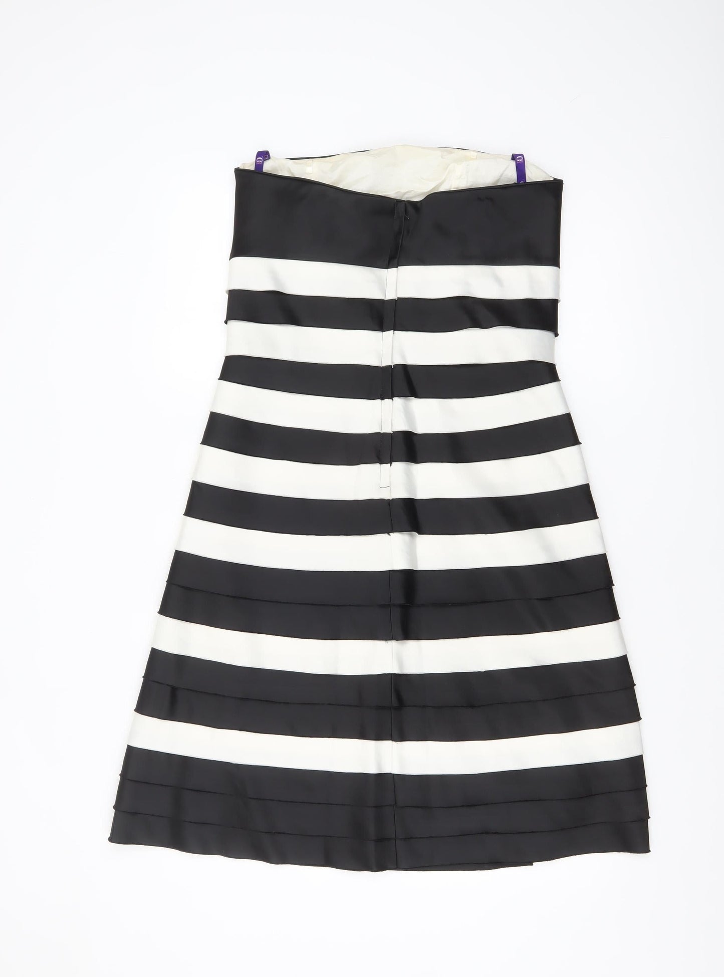 Debenhams Women’s Black White Strapless A-Line Dress Size 12